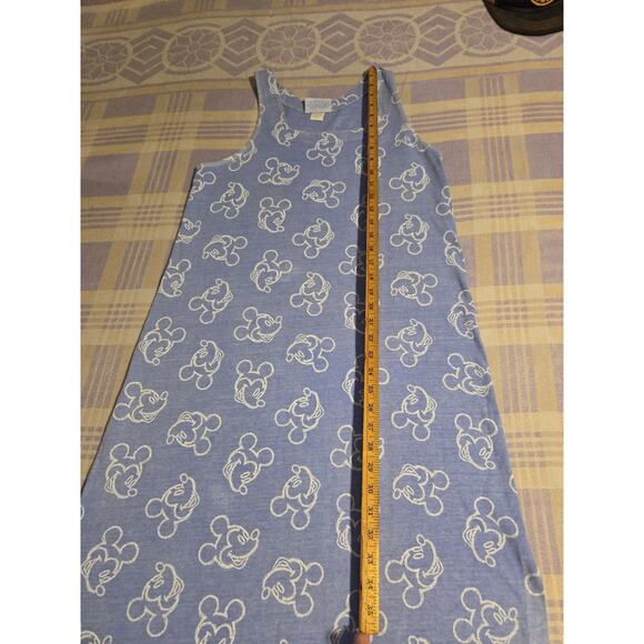 Vintage Periwinkle Blue Mickey Mouse All Over Print Cotton Disney Dress 90s AOP - Picture 6 of 10